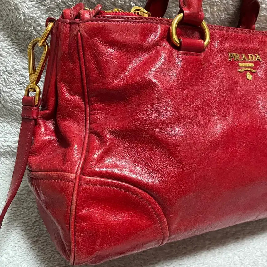 [BUNJANG] Prada Vitello Shine Tote Bag Red / (정품)프라다 비텔로샤인 토트백 레드
