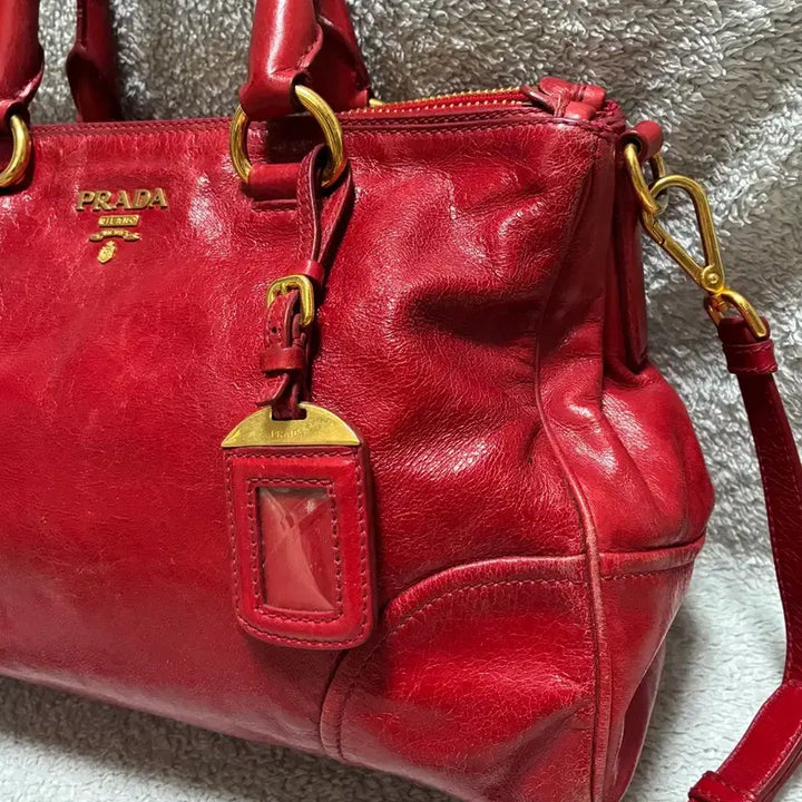 [BUNJANG] Prada Vitello Shine Tote Bag Red / (정품)프라다 비텔로샤인 토트백 레드
