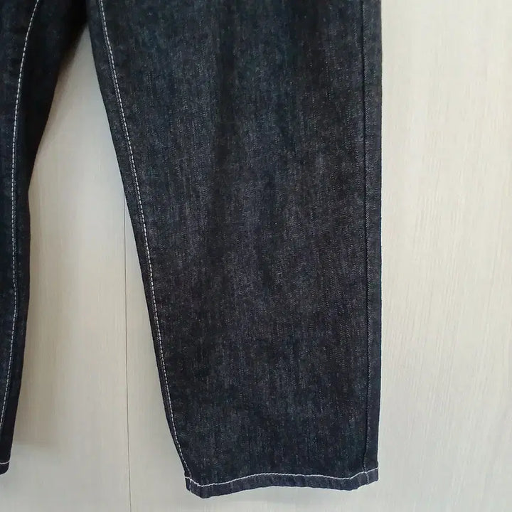 [BUNJANG] Dark Wash Denim Wide Pants with Stitch Detail / 다크 데님 와이드 팬츠 스티치 포인트