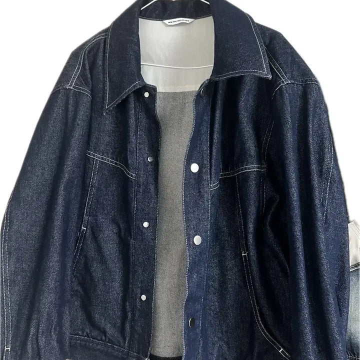 [BUNJANG] Them Wardrobe Key Piece Raw Denim Round Jacket / 밈더워드로브 키파스 로우 데님 라운드 자켓