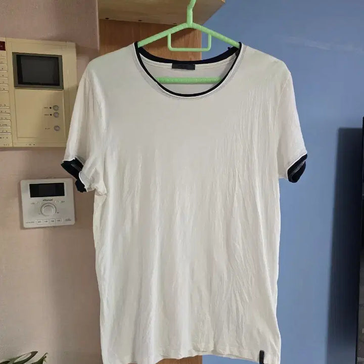 [BUNJANG] WISE GUY Color Block Short Sleeve T-Shirt White / WISE GUY 화이트 배색 반팔 티셔츠