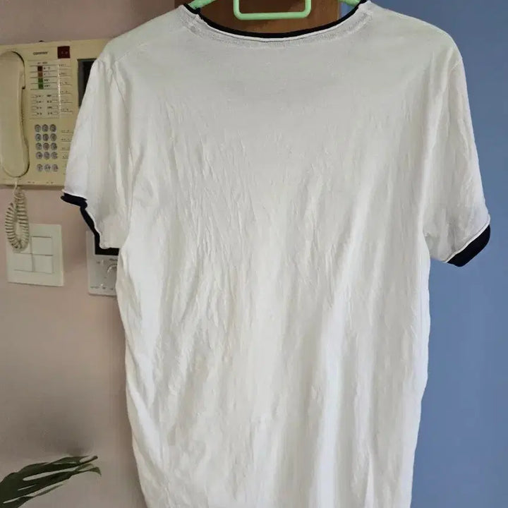 [BUNJANG] WISE GUY Color Block Short Sleeve T-Shirt White / WISE GUY 화이트 배색 반팔 티셔츠