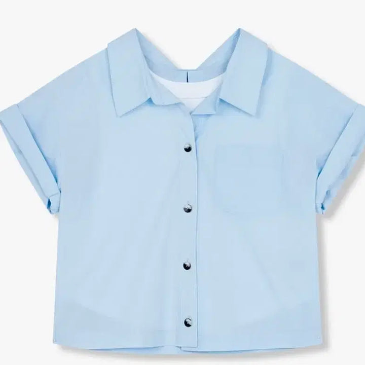 [BUNJANG] VOV Short Sleeve Jersey Blouse / 보브 이너 저지 블라우스