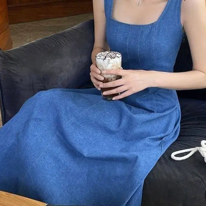[BUNJANG] Square Neck Sleeveless Dress XL / 사각넥 무소매 원피스 XL(새상품)