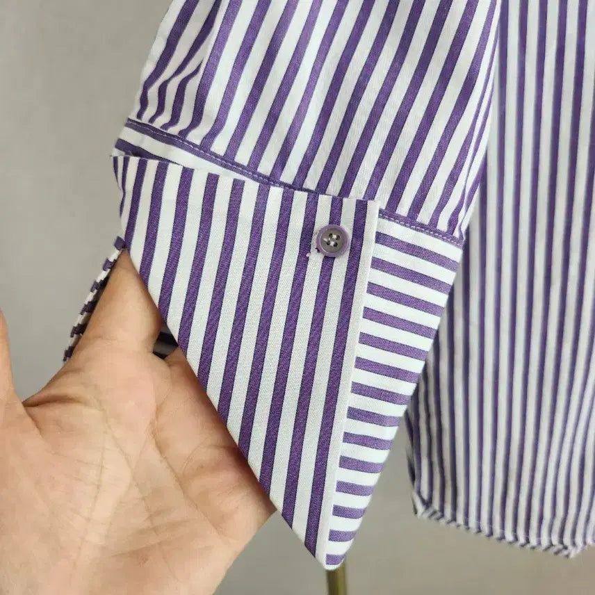 [BUNJANG] It MICHAA Striped Shirt Blouse 7/8 Sleeve / 잇미샤 스트라이프 셔츠 블라우스 7부
