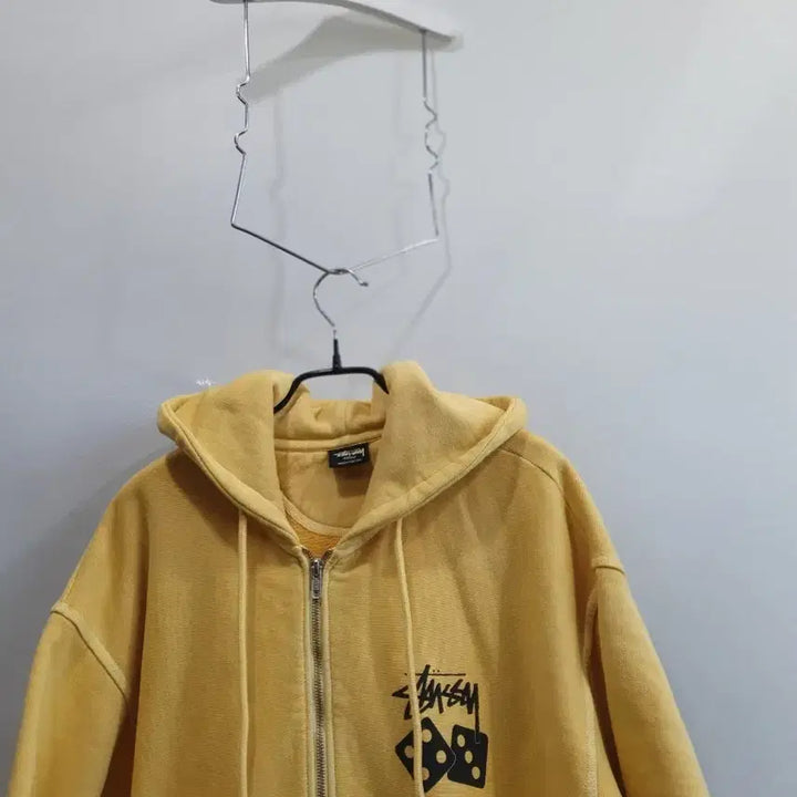 [SOLD OUT] 스투시 헤비코튼 옐로우 다이스 후드집업 L