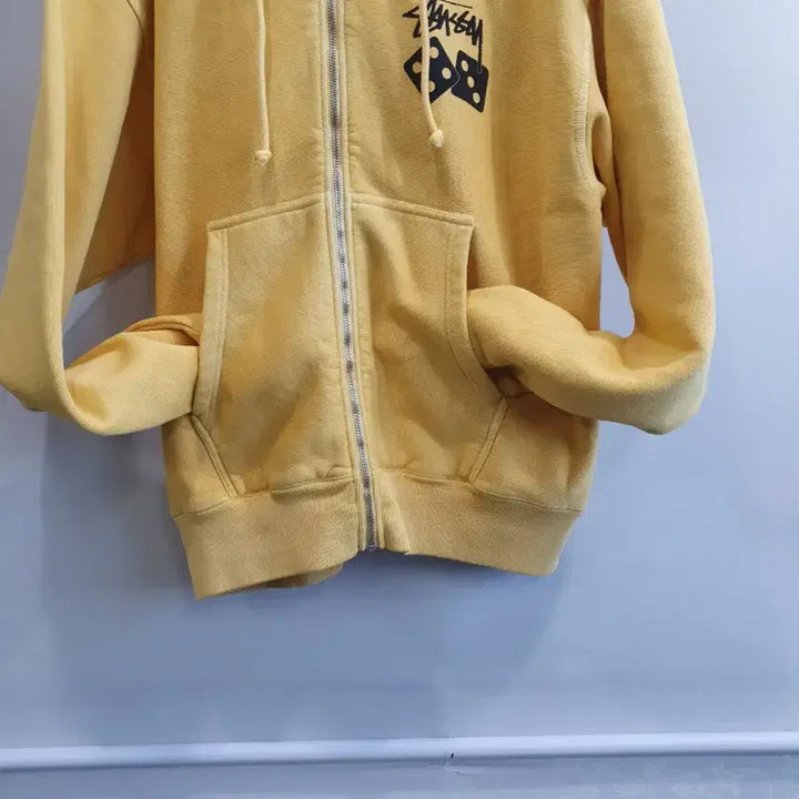 [SOLD OUT] 스투시 헤비코튼 옐로우 다이스 후드집업 L