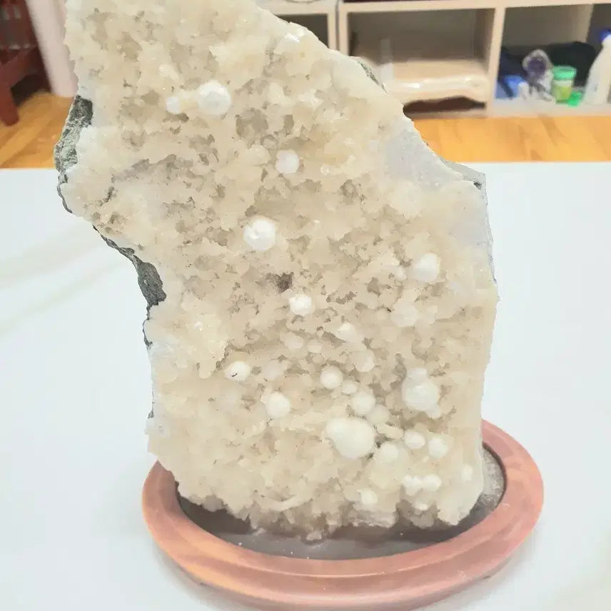 [BUNJANG] Okenite and Gyrolite Cluster Stone Sculpture / 수석- 오케나이트
