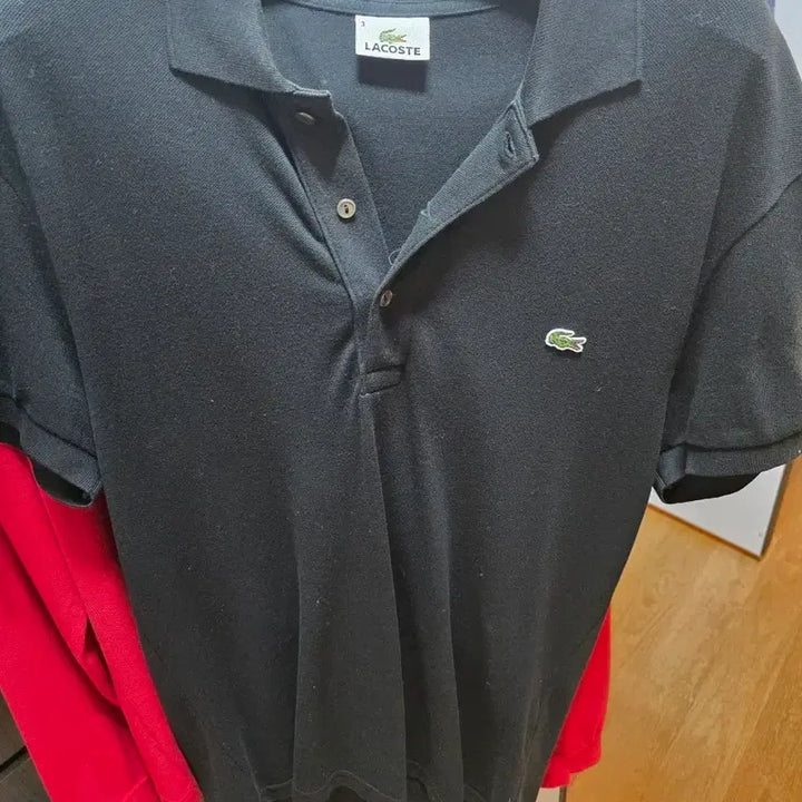[BUNJANG] Lacoste Black Short Sleeve Polo Shirt Size 3 (Approx. 97) / 라코스테 블랙 반팔 폴로티셔츠 3(100정도)