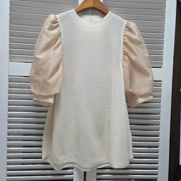 [BUNJANG] System Puff Sleeve Whole Garment Summer Knit / 시스템 퍼프소매 홀가먼트 여름 니트