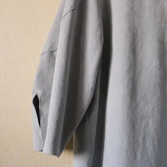 [BUNJANG] TIME Suede-Feel Poly Blouse Mint Grey / 타임블라우스