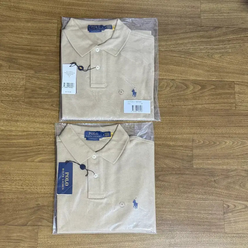 [BUNJANG] Polo Custom Slim Fit Mesh Polo Shirt Beige/Navy Pony M / 폴로 커스텀슬림핏 메시 폴로 셔츠 베이지/네이비포니 M