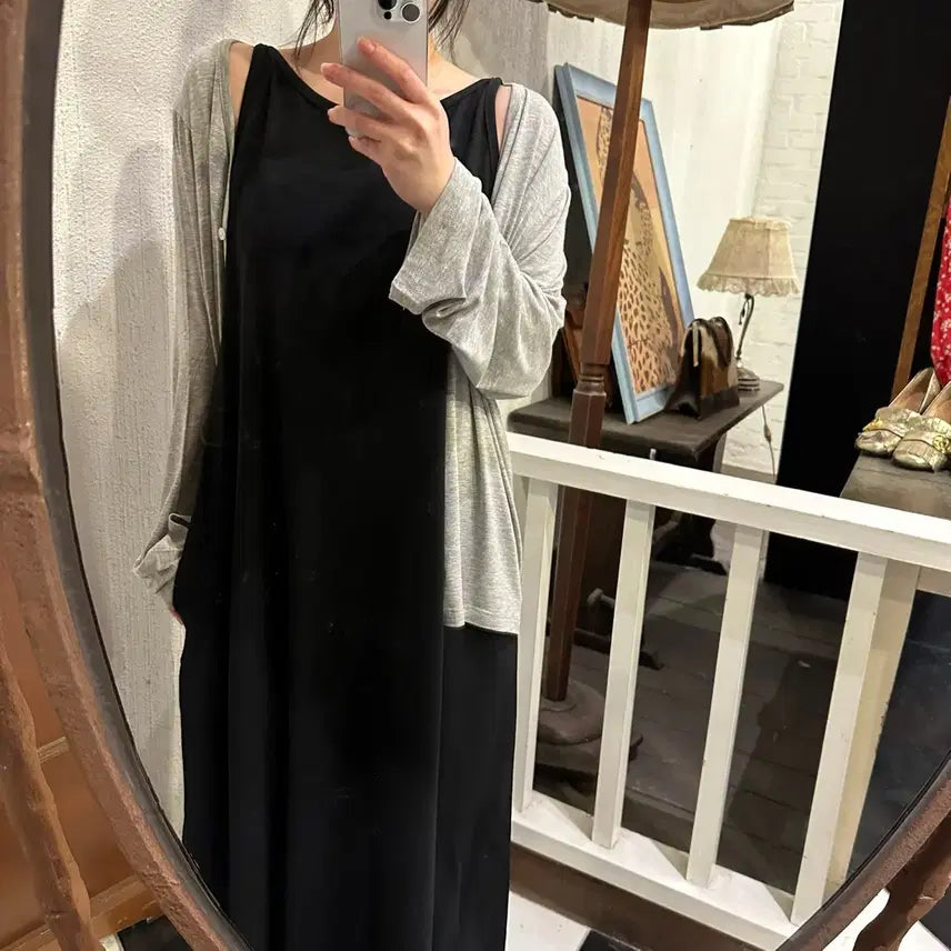[BUNJANG] Subling Sleeveless Long Dress Black / 수블링 나시 롱원피스 블랙