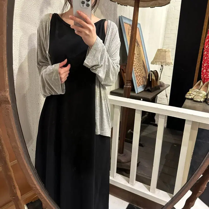 [BUNJANG] Subling Sleeveless Long Dress Black / 수블링 나시 롱원피스 블랙