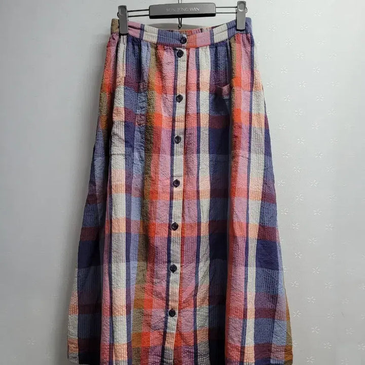 [BUNJANG] Check Pattern Long Skirt / 77)체크 롱 스커트