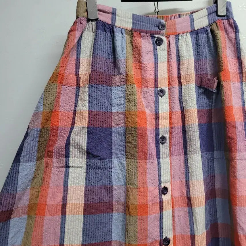 [BUNJANG] Check Pattern Long Skirt / 77)체크 롱 스커트