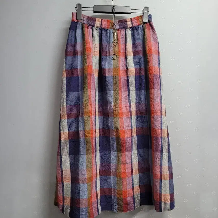 [BUNJANG] Check Pattern Long Skirt / 77)체크 롱 스커트