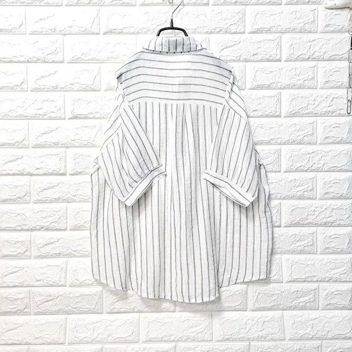 [BUNJANG] Striped Short-Sleeve Shirt / 스트라이프  남방