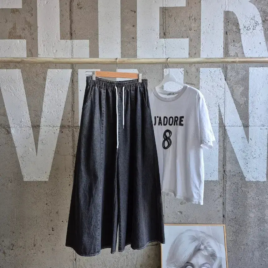 [BUNJANG] Denim Wide Banding Pants / 데님 와이드 밴딩팬츠(PT0