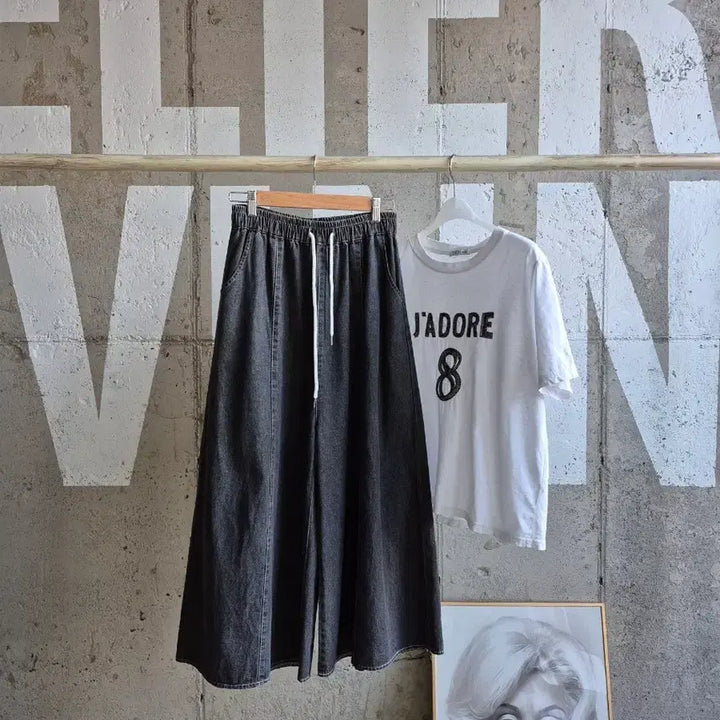 [BUNJANG] Denim Wide Banding Pants / 데님 와이드 밴딩팬츠(PT0