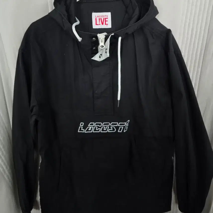 [BUNJANG] Lacoste Live Black Hooded Anorak / 라코스테 라이브 블랙 후드 아노락
