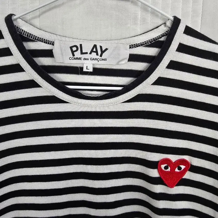 [BUNJANG] Comme des Garçons Play Striped Long Sleeve T-Shirt L / 꼼데가르송 플레이 스트라이프 티셔츠 L