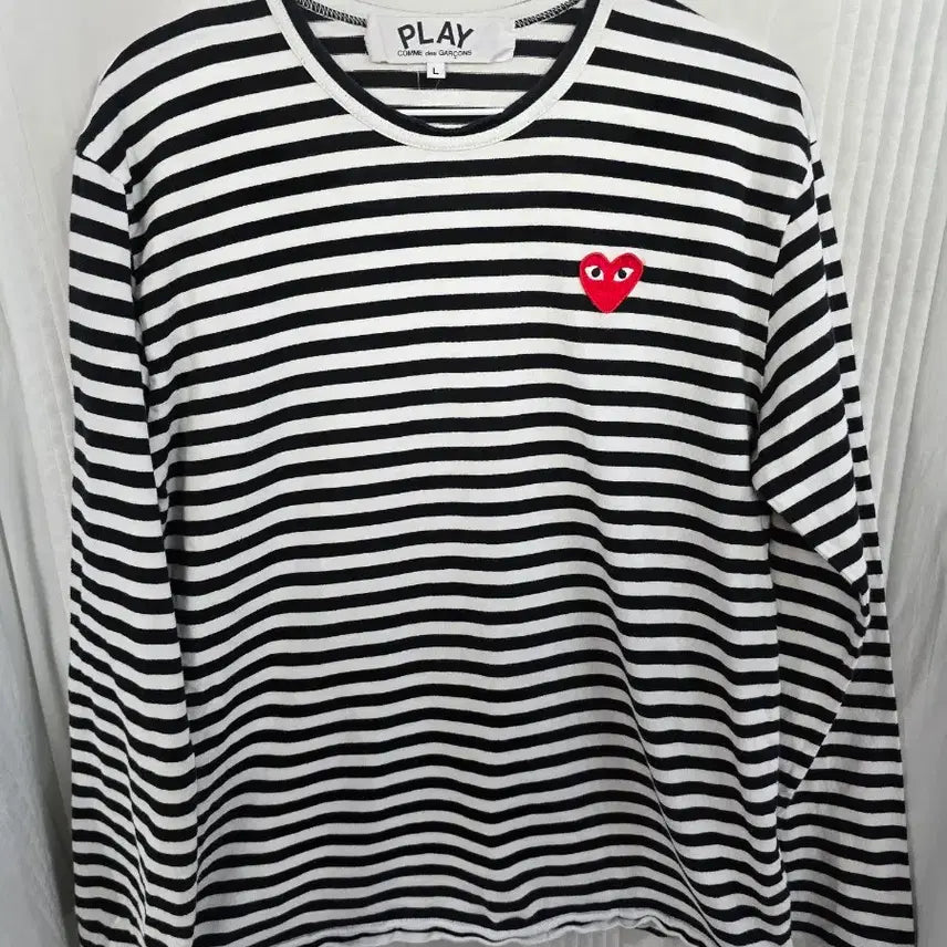[BUNJANG] Comme des Garçons Play Striped Long Sleeve T-Shirt L / 꼼데가르송 플레이 스트라이프 티셔츠 L