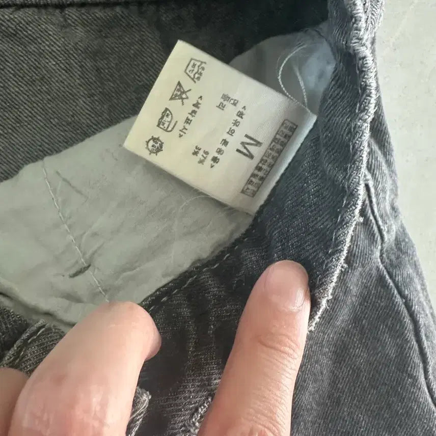[BUNJANG] S-BIN Washing Black Denim Pants Wide Leg Fit Medium / S-BIN 워싱 블랙 데님 팬츠