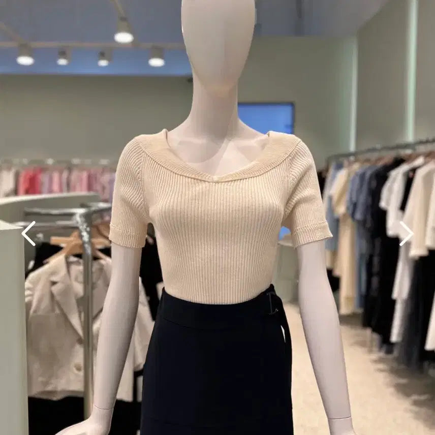 [BUNJANG] DUEL Off-the-Shoulder Boat Neck Knit T-shirt / 듀엘 오프숄더 가능한 보트넥 니트 티셔츠 55