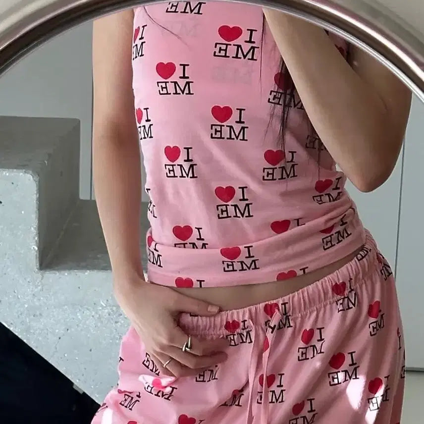 [BUNJANG] All Rights All Love Me Pajama Set / 올라이츠알럽미파자마셋트s(거의새거)