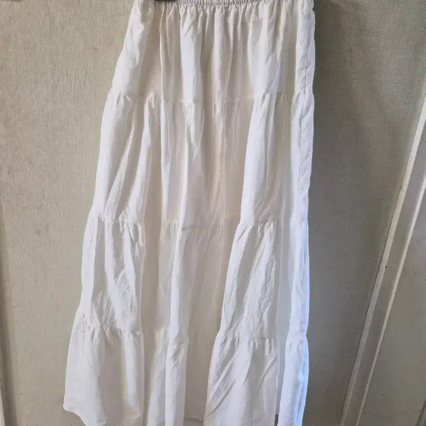 [BUNJANG] Lazyz White Cotton 100% Midi Skirt / 레이지지스커트