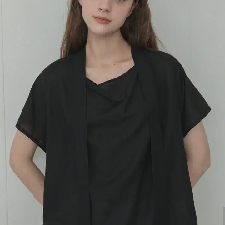 [BUNJANG] House of Pond Tie Drape Short Sleeve Blouse / [새상품] 하우스오브폰드 타이 드레이프 반팔 블라우스(정가6.4)