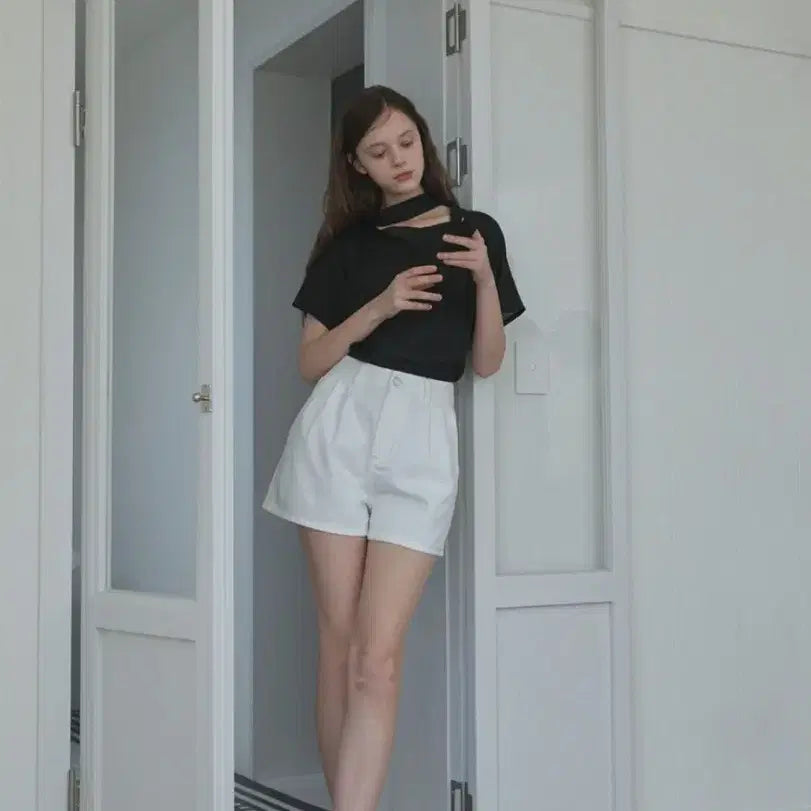 [BUNJANG] House of Pond Tie Drape Short Sleeve Blouse / [새상품] 하우스오브폰드 타이 드레이프 반팔 블라우스(정가6.4)