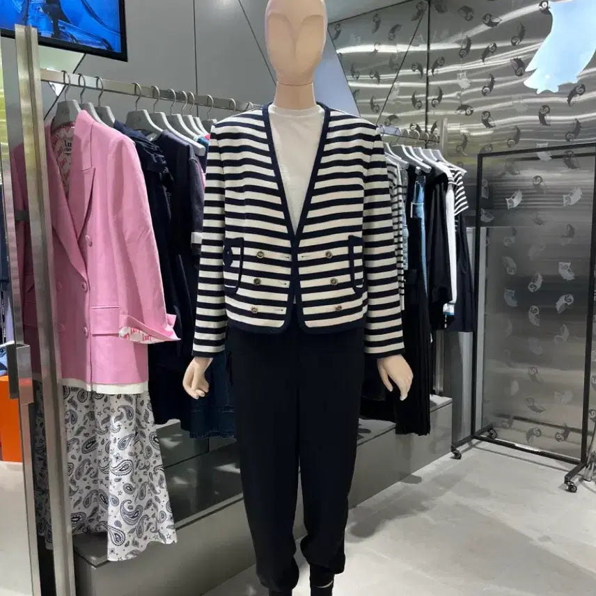 [BUNJANG] Lucky Chouette Striped Jacket Size 36 / 럭키슈에뜨 스트라이프 자켓 36(55)
