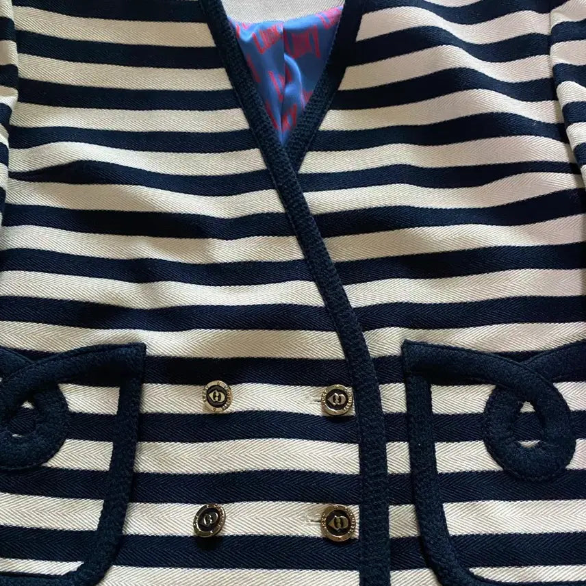 [BUNJANG] Lucky Chouette Striped Jacket Size 36 / 럭키슈에뜨 스트라이프 자켓 36(55)