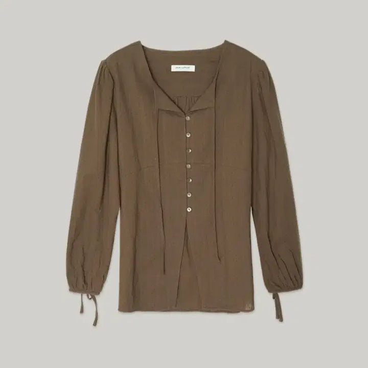 [BUNJANG] OurComos Button Tie Back Ribbon Blouse / [새상품] 아워코모스 버튼 타이 뒷리본 블라우스(정가11.3)