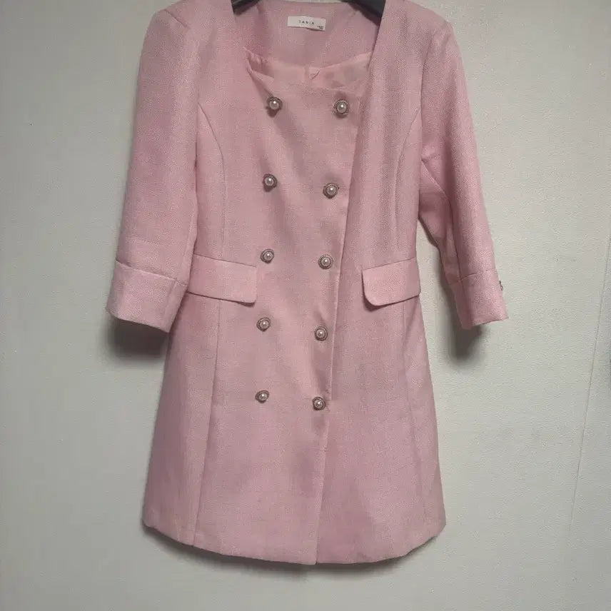 [BUNJANG] Pink Long Tweed Dress / 핑크 롱 트위드 원피스