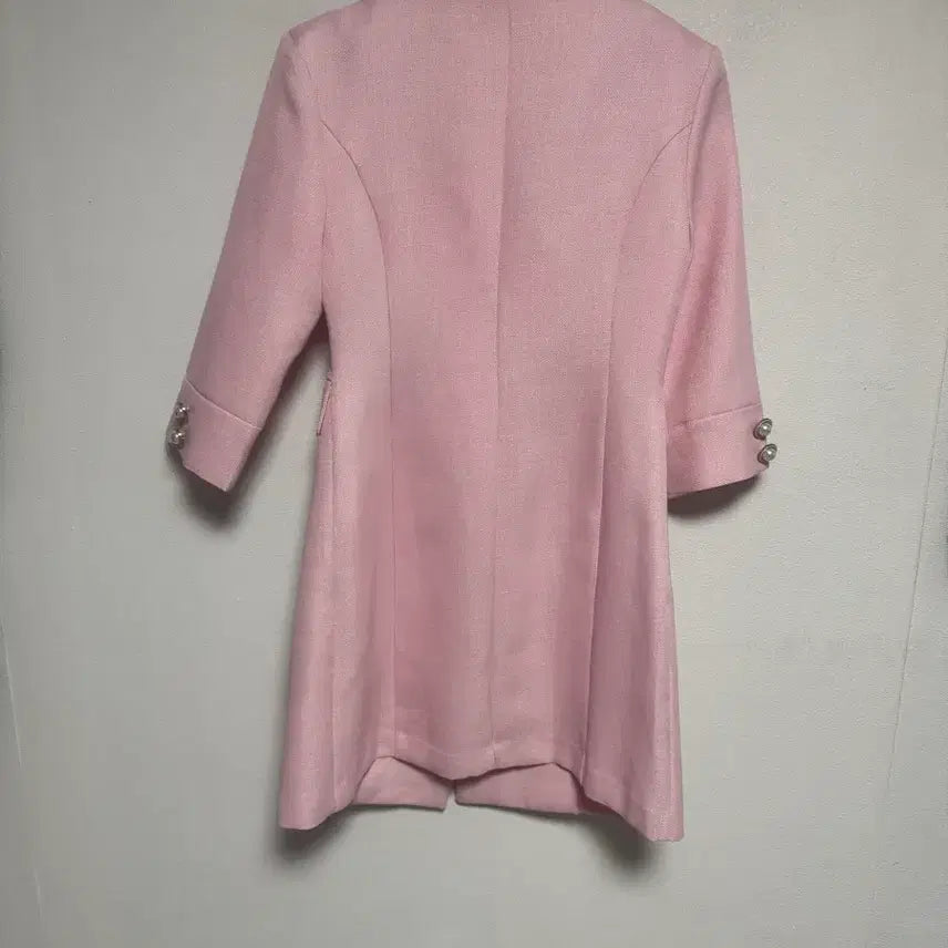 [BUNJANG] Pink Long Tweed Dress / 핑크 롱 트위드 원피스