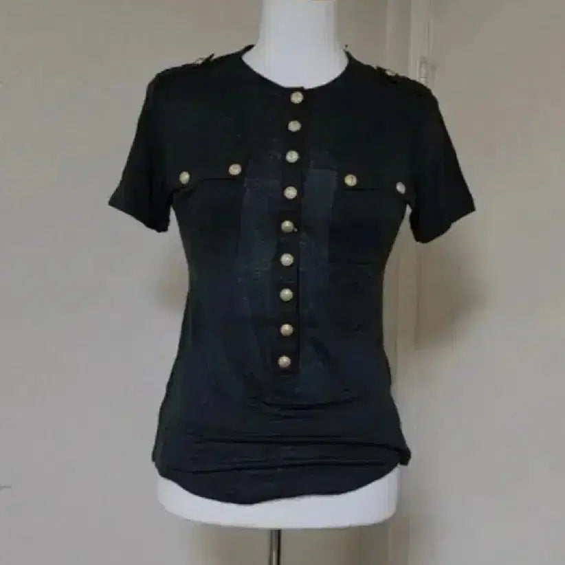 [BUNJANG] Balmain 100% Linen Half-Sleeve T-Shirt / 미사용 새상품급/발망[정품]반팔티/마100%