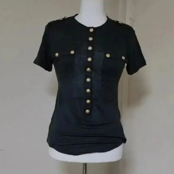 [BUNJANG] Balmain 100% Linen Half-Sleeve T-Shirt / 미사용 새상품급/발망[정품]반팔티/마100%