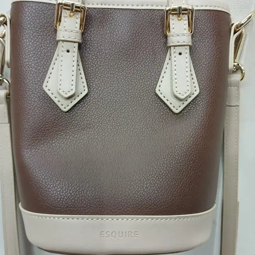[BUNJANG] Esquire Tote Bag &amp; Crossbody Bag - Brown / 에스콰이아 토트백 겸 크로스백 브라운