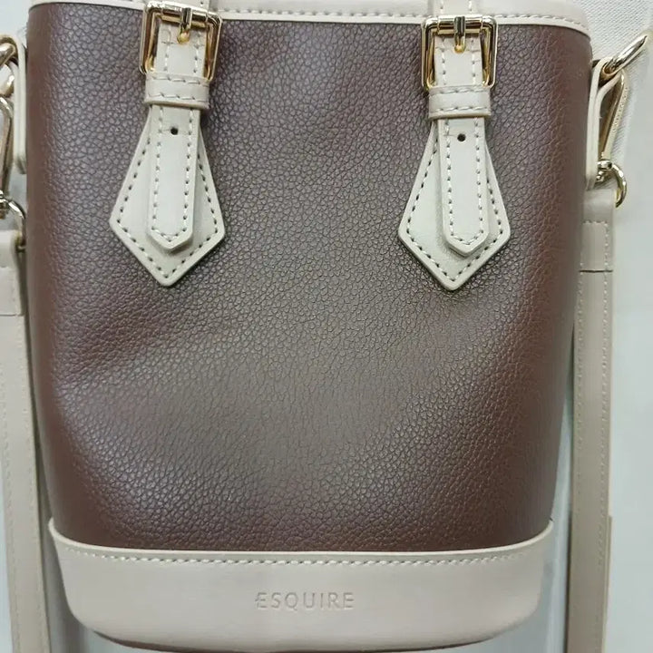[BUNJANG] Esquire Tote Bag &amp; Crossbody Bag - Brown / 에스콰이아 토트백 겸 크로스백 브라운