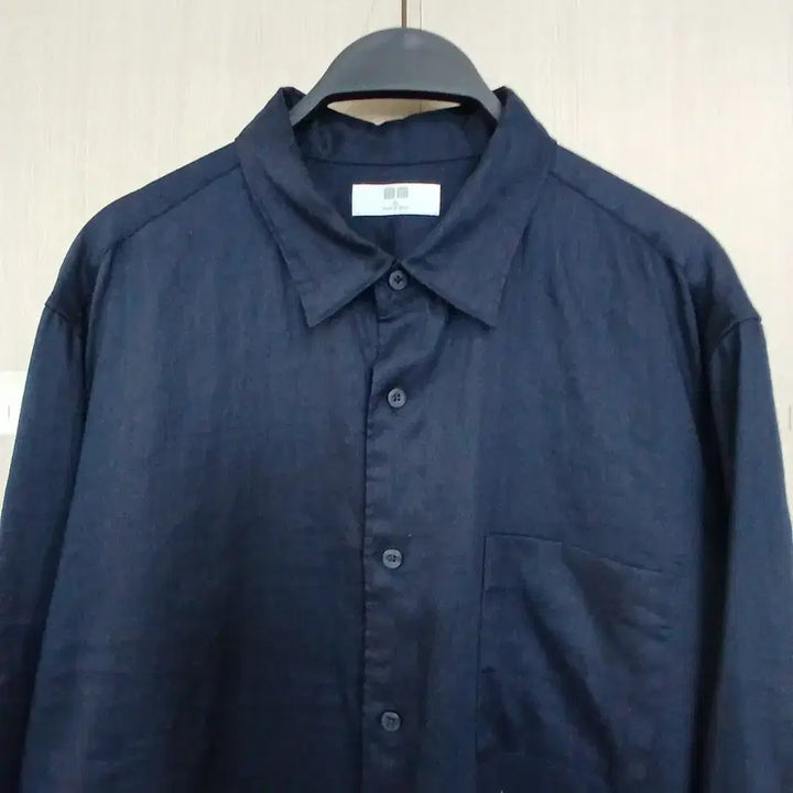 [BUNJANG] Uniqlo Navy Linen Shirt / 유니클로 네이비 린넨 셔츠 남방