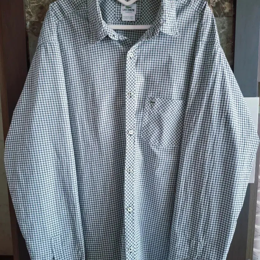 [BUNJANG] Lacoste Classic Fit Check Shirt / 라코스테 클래식핏 체크 셔츠 남방