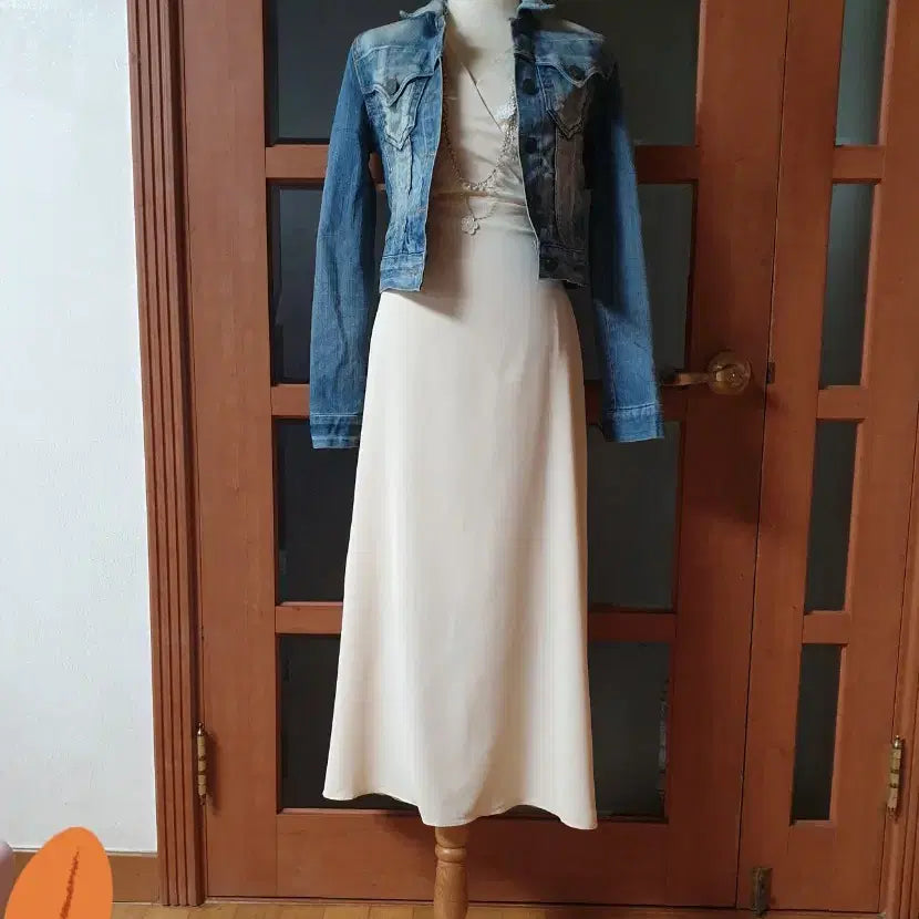 [BUNJANG] Benito Wrap V-Neck Goddess Fit Long Dress / (새제품)베니토 랩브이넥 여신핏 라인 롱원피스