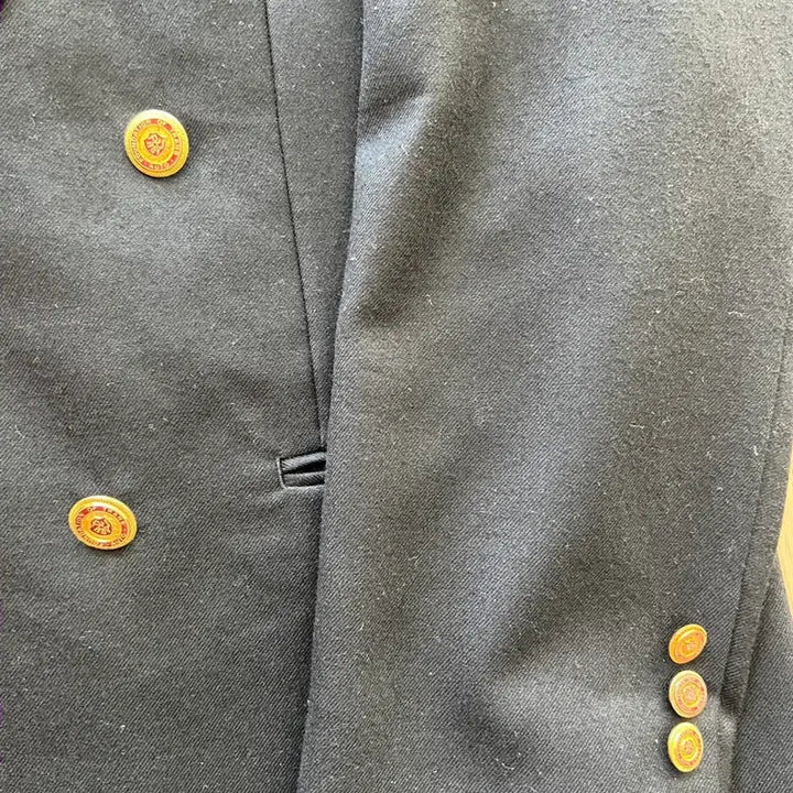 [BUNJANG] Vintage Navy Gold Button Double-Breasted Blazer (4-Button) M / 빈티지 네이비 금장 더블 블레이져 (4버튼 ) M