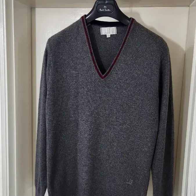 [BUNJANG] Dunhill Grey V-Neck Cashmere Sweater - Size L / 던힐 구찌 그레이 브이넥 캐시미어 L사이즈