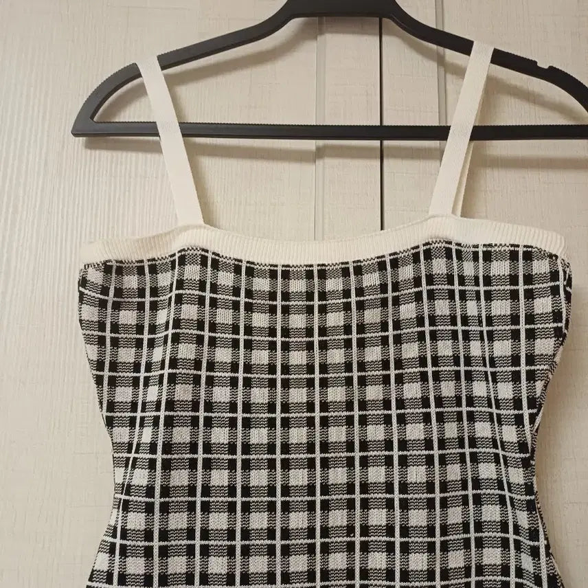 [BUNJANG] Check Pattern Knit Mini Dress / 1회착용 체크 패턴 니트 미니 원피스 free