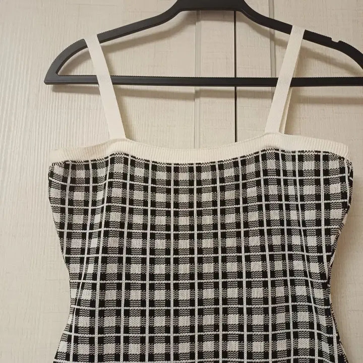 [BUNJANG] Check Pattern Knit Mini Dress / 1회착용 체크 패턴 니트 미니 원피스 free