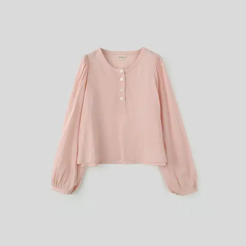 [BUNJANG] Andbruash Jane Puff Button Long Sleeve Blouse / [새상품] 앤드브러쉬 제인 헨리넥 퍼프 버튼 긴팔 블라우스(정가9.4)